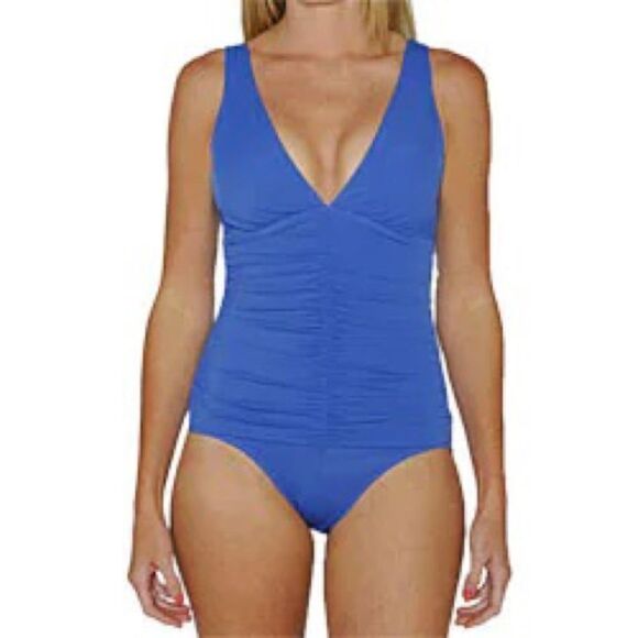 JANTZEN Blue one piece swimwear swimsuit Sz 8 - Picture 1 of 11